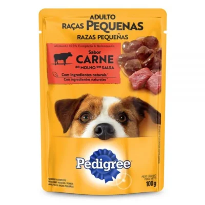 ped pouch adt raza pequeña carne 100gr